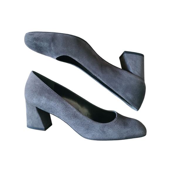 Stuart Weitzman Mary Gray Suede Block Heels Pumps Shoes Women's Size 9.5 M - Picture 1 of 7